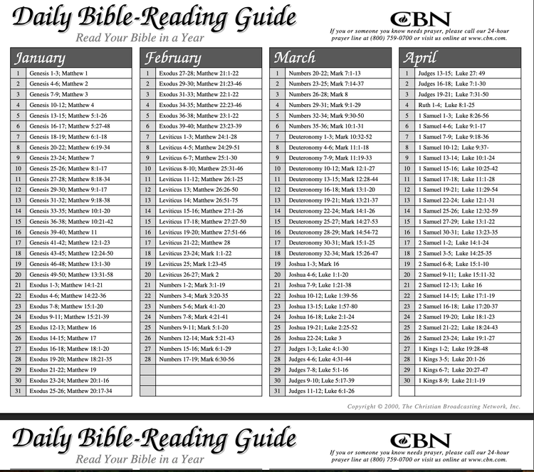 Daily Bible Reading Guide